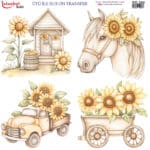Ütü ile Rub On Transfer Kağıdı: Dekoratif Süsleme Kağıdı - RB302 | 30x30 cm