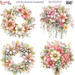 Ütü ile Rub On Transfer Kağıdı: Dekoratif Süsleme Kağıdı - RB304 | 30x30 cm