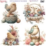 Ütü ile Rub On Transfer Kağıdı: Dekoratif Süsleme Kağıdı - RB312 | 30x30 cm