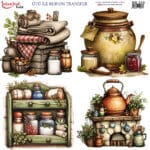 Ütü ile Rub On Transfer Kağıdı: Dekoratif Süsleme Kağıdı - RB315 | 30x30 cm