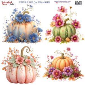 Ütü Ile Rub On Transfer Kağıdı: Dekoratif Süsleme Kağıdı - Rb317 | 30X30 Cm
