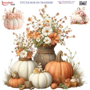 Ütü Ile Rub On Transfer Kağıdı: Dekoratif Süsleme Kağıdı - Rb318 | 30X30 Cm