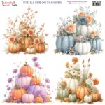 Ütü ile Rub On Transfer Kağıdı: Dekoratif Süsleme Kağıdı - RB320 | 30x30 cm