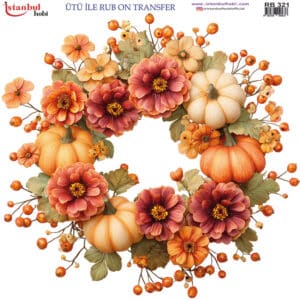 Ütü Ile Rub On Transfer Kağıdı: Dekoratif Süsleme Kağıdı - Rb321 | 30X30 Cm