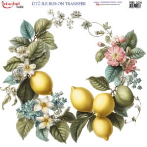 Ütü Ile Rub On Transfer Kağıdı: Dekoratif Süsleme Kağıdı - Rb324 | 30X30 Cm