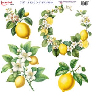 Ütü Ile Rub On Transfer Kağıdı: Dekoratif Süsleme Kağıdı - Rb326 | 30X30 Cm