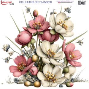 Ütü Ile Rub On Transfer Kağıdı: Dekoratif Süsleme Kağıdı - Rb331 | 30X30 Cm