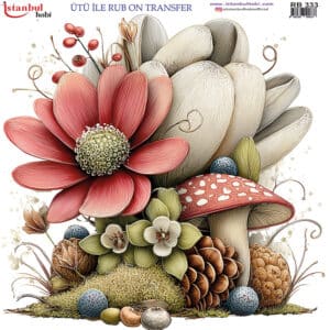 Ütü Ile Rub On Transfer Kağıdı: Dekoratif Süsleme Kağıdı - Rb333 | 30X30 Cm