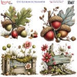 Ütü ile Rub On Transfer Kağıdı: Dekoratif Süsleme Kağıdı - RB335 | 30x30 cm