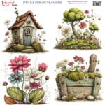 Ütü ile Rub On Transfer Kağıdı: Dekoratif Süsleme Kağıdı - RB336 | 30x30 cm