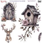 Ütü ile Rub On Transfer Kağıdı: Dekoratif Süsleme Kağıdı - RB337 | 30x30 cm