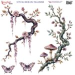 Ütü ile Rub On Transfer Kağıdı: Dekoratif Süsleme Kağıdı - RB338 | 30x30 cm