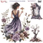 Ütü ile Rub On Transfer Kağıdı: Dekoratif Süsleme Kağıdı - RB339 | 30x30 cm