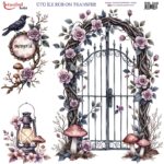Ütü ile Rub On Transfer Kağıdı: Dekoratif Süsleme Kağıdı - RB340 | 30x30 cm