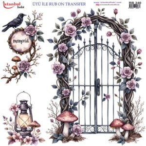 Ütü Ile Rub On Transfer Kağıdı: Dekoratif Süsleme Kağıdı - Rb340 | 30X30 Cm