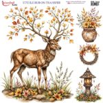 Ütü ile Rub On Transfer Kağıdı: Dekoratif Süsleme Kağıdı - RB344 | 30x30 cm