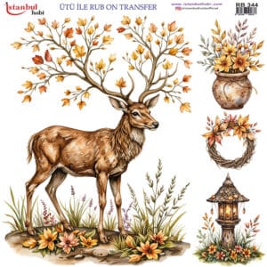 Ütü Ile Rub On Transfer Kağıdı: Dekoratif Süsleme Kağıdı - Rb344 | 30X30 Cm