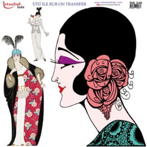 Ütü Ile Rub On Transfer Kağıdı: Dekoratif Süsleme Kağıdı - Rb348 | 30X30 Cm