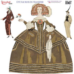 Ütü Ile Rub On Transfer Kağıdı: Dekoratif Süsleme Kağıdı - Rb349 | 30X30 Cm