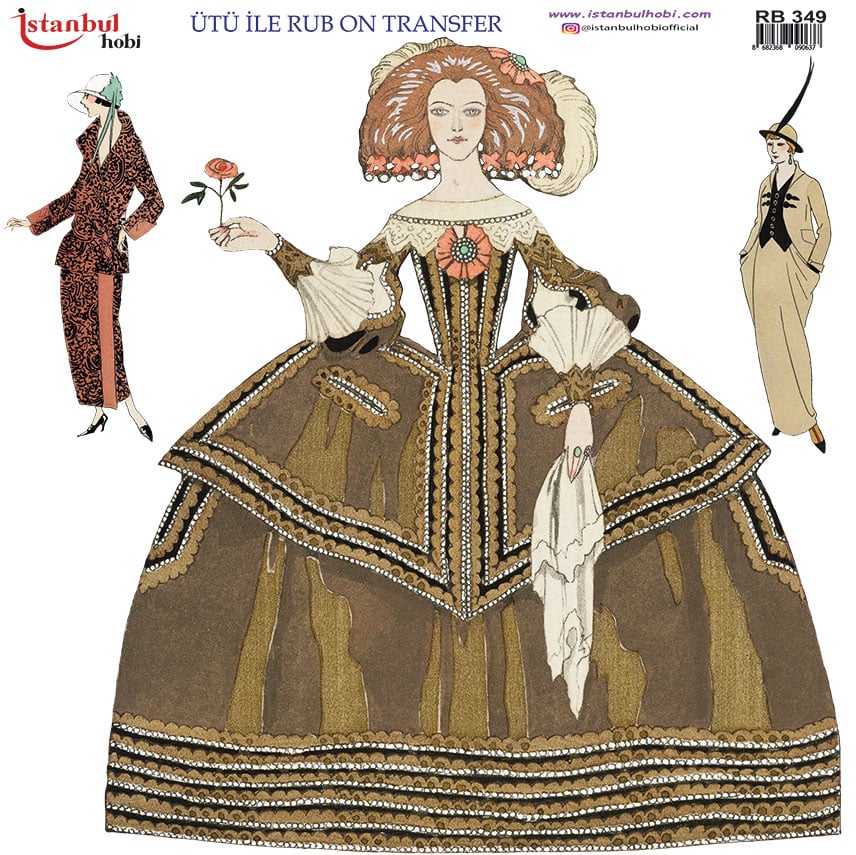 Ütü ile Rub On Transfer Kağıdı: Dekoratif Süsleme Kağıdı - RB349 | 30x30 cm 1 Ütü Ile Rub On Transfer Kağıdı: Dekoratif Süsleme Kağıdı - Rb349 | 30X30 Cm