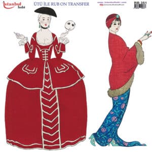 Ütü Ile Rub On Transfer Kağıdı: Dekoratif Süsleme Kağıdı - Rb351 | 30X30 Cm