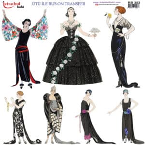 Ütü Ile Rub On Transfer Kağıdı: Dekoratif Süsleme Kağıdı - Rb352 | 30X30 Cm