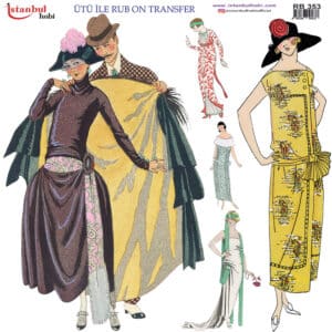 Ütü Ile Rub On Transfer Kağıdı: Dekoratif Süsleme Kağıdı - Rb353 | 30X30 Cm