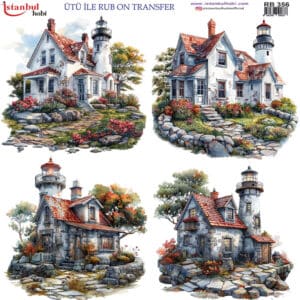 Ütü Ile Rub On Transfer Kağıdı: Dekoratif Süsleme Kağıdı - Rb356 | 30X30 Cm