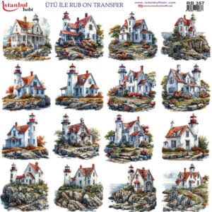 Ütü Ile Rub On Transfer Kağıdı: Dekoratif Süsleme Kağıdı - Rb357 | 30X30 Cm