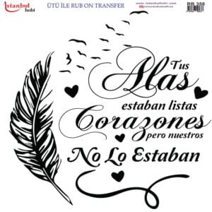 Ütü Ile Rub On Transfer Kağıdı: Dekoratif Süsleme Kağıdı - Rb358 | 30X30 Cm