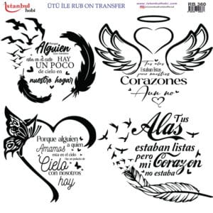 Ütü Ile Rub On Transfer Kağıdı: Dekoratif Süsleme Kağıdı - Rb360 | 30X30 Cm