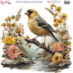 Ütü Ile Rub On Transfer Kağıdı: Dekoratif Süsleme Kağıdı - Rb361 | 30X30 Cm
