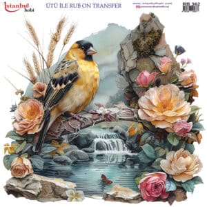 Ütü Ile Rub On Transfer Kağıdı: Dekoratif Süsleme Kağıdı - Rb362 | 30X30 Cm