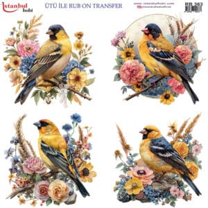Ütü Ile Rub On Transfer Kağıdı: Dekoratif Süsleme Kağıdı - Rb363 | 30X30 Cm
