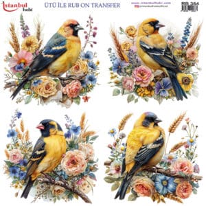 Ütü Ile Rub On Transfer Kağıdı: Dekoratif Süsleme Kağıdı - Rb364 | 30X30 Cm