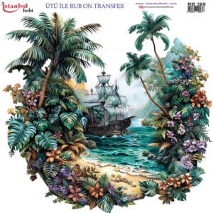 Ütü Ile Rub On Transfer Kağıdı: Dekoratif Süsleme Kağıdı - Rb369 | 30X30 Cm