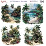 Ütü ile Rub On Transfer Kağıdı: Dekoratif Süsleme Kağıdı - RB370 | 30x30 cm