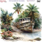 Ütü ile Rub On Transfer Kağıdı: Dekoratif Süsleme Kağıdı - RB372 | 30x30 cm