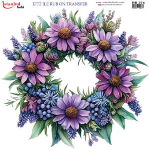 Ütü Ile Rub On Transfer Kağıdı: Dekoratif Süsleme Kağıdı - Rb374 | 30X30 Cm