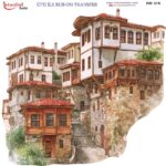 Ütü ile Rub On Transfer Kağıdı: Dekoratif Süsleme Kağıdı - RB376 | 30x30 cm