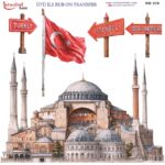 Ütü ile Rub On Transfer Kağıdı: Dekoratif Süsleme Kağıdı - RB378 | 30x30 cm