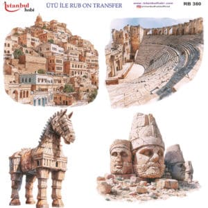Ütü Ile Rub On Transfer Kağıdı: Dekoratif Süsleme Kağıdı - Rb380 | 30X30 Cm