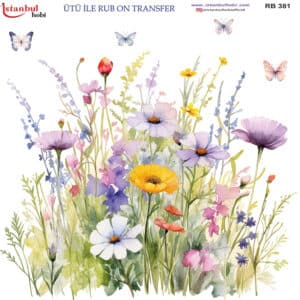 Ütü Ile Rub On Transfer Kağıdı: Dekoratif Süsleme Kağıdı - Rb381 | 30X30 Cm
