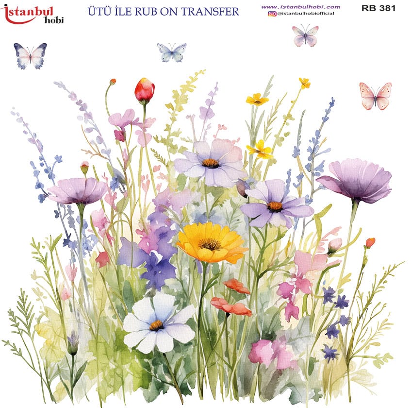 Ütü ile Rub On Transfer Kağıdı: Dekoratif Süsleme Kağıdı - RB381 | 30x30 cm 1 Ütü Ile Rub On Transfer Kağıdı: Dekoratif Süsleme Kağıdı - Rb381 | 30X30 Cm