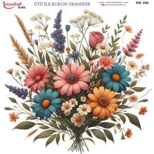 Ütü Ile Rub On Transfer Kağıdı: Dekoratif Süsleme Kağıdı - Rb390 | 30X30 Cm