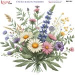 Ütü ile Rub On Transfer Kağıdı: Dekoratif Süsleme Kağıdı - RB391 | 30x30 cm
