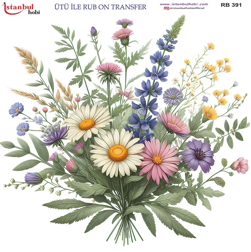 Ütü ile Rub On Transfer Kağıdı: Dekoratif Süsleme Kağıdı - RB391 | 30x30 cm 1 Ütü Ile Rub On Transfer Kağıdı: Dekoratif Süsleme Kağıdı - Rb391 | 30X30 Cm