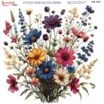 Ütü ile Rub On Transfer Kağıdı: Dekoratif Süsleme Kağıdı - RB392 | 30x30 cm