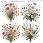 Ütü ile Rub On Transfer Kağıdı: Dekoratif Süsleme Kağıdı - RB393 | 30x30 cm
