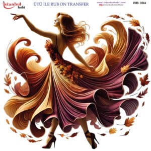 Ütü Ile Rub On Transfer Kağıdı: Dekoratif Süsleme Kağıdı - Rb394 | 30X30 Cm